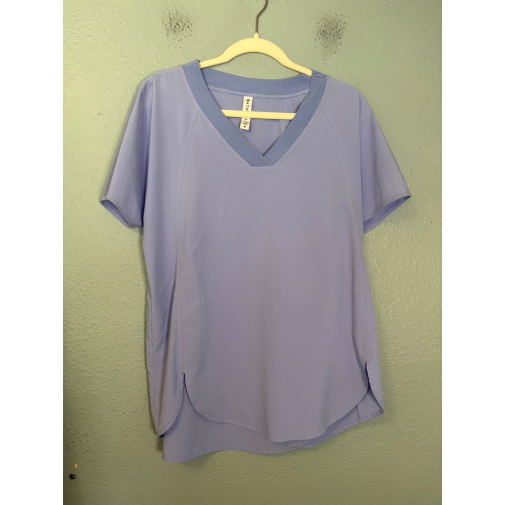 Athleta Zephyr V-Neck Top Lavender Purple Short Sleeve Size Medium - Picture 2 of 10